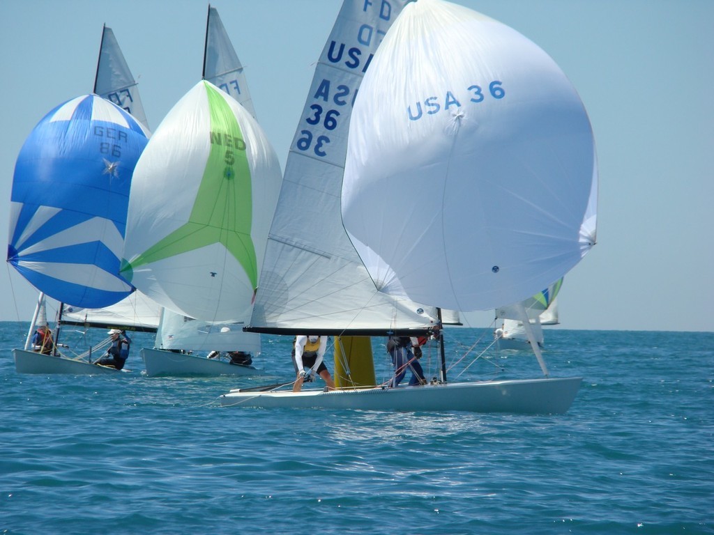 USA 36 Lyn Robson and Ian Gregg at wing mark - 2008 Flying Dutchman Worlds, Napier © Kevin Hayton